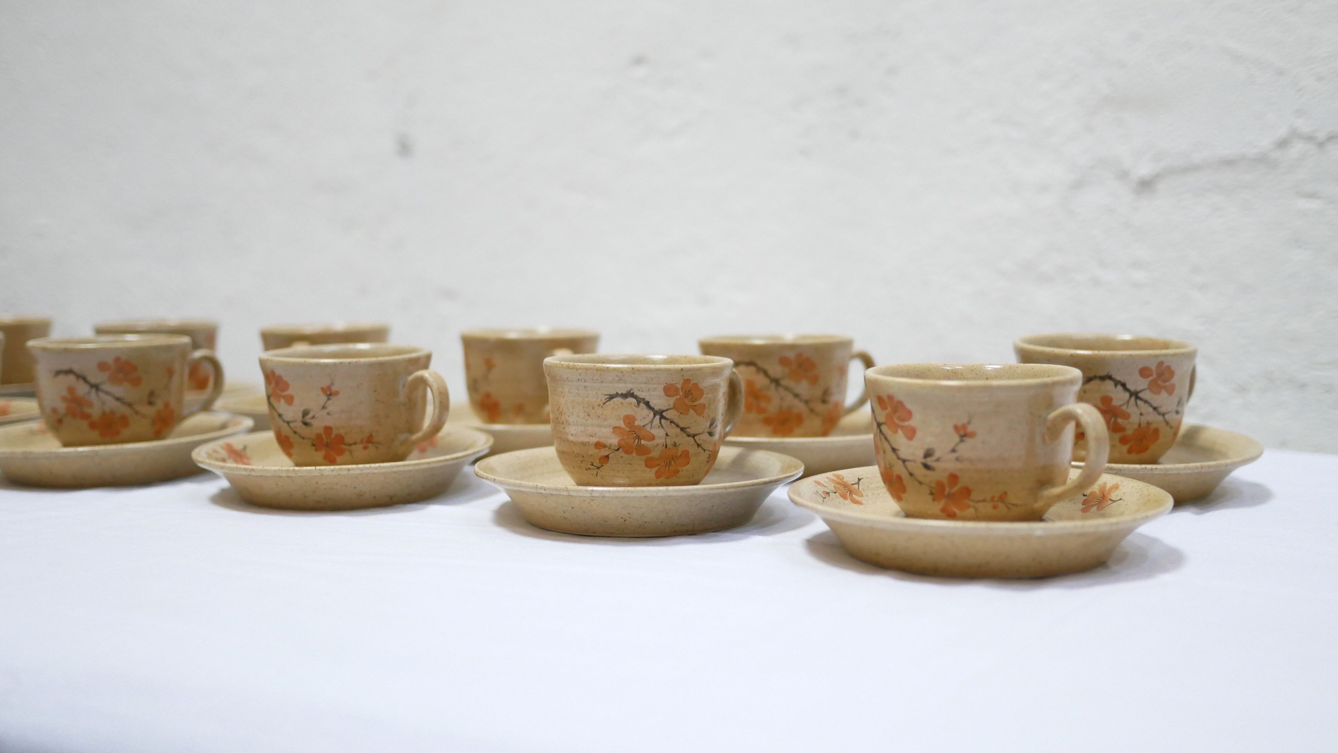 Series of 12 vintage porcelain cups by Maison Revol, France