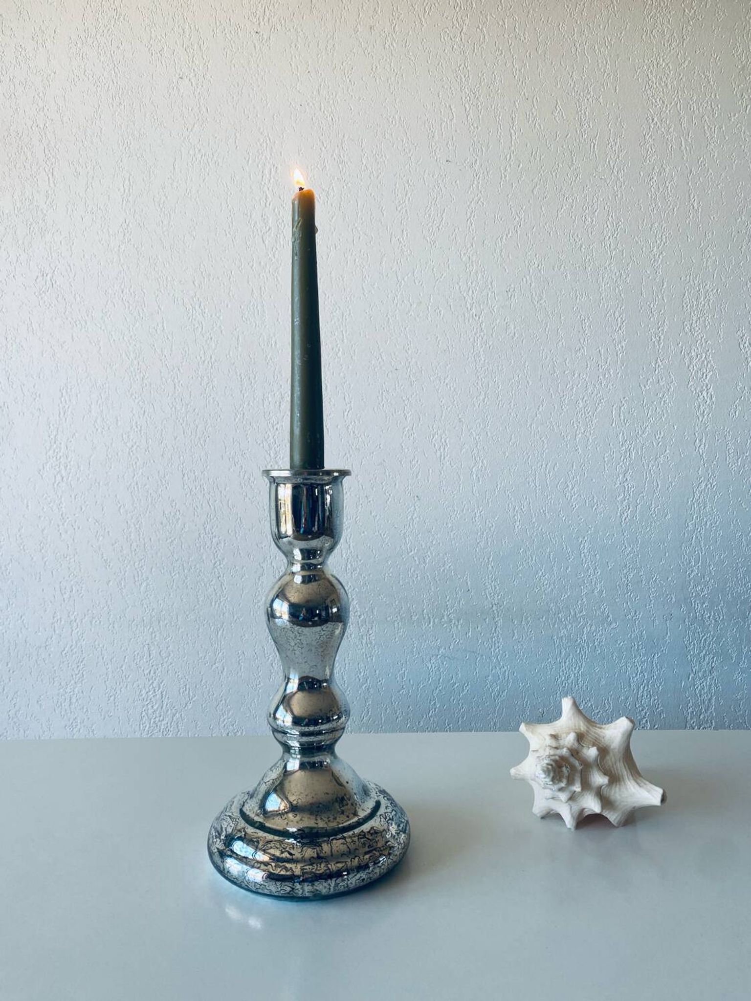 Eglomise glass candle holder