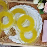 Set of 6 small plates sunflower cap