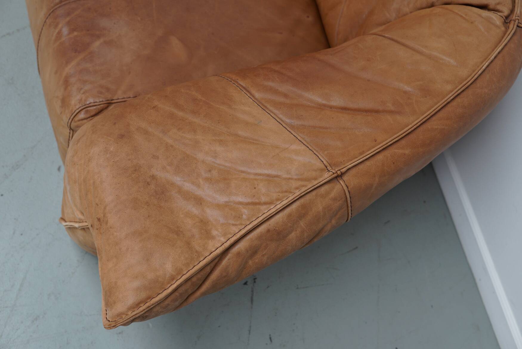 Cognac Leather Andes Sofa by Gerard van den Berg for Montis, 1970s