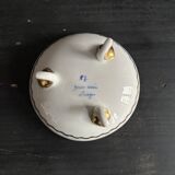 Pair of tripod bowls in gilded Limoges porcelain.