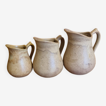 Set of 3 small pitchers in Rhodacéram stoneware