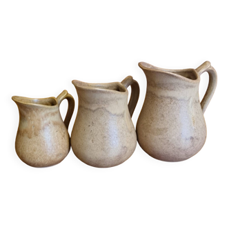 Set of 3 small pitchers in Rhodacéram stoneware