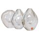 Midcentury Set of 3 Vases and Plate in Clear Crystal Glass Orrefors Sweden 1950