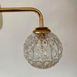 Vintage globe wall lamp in molded glass