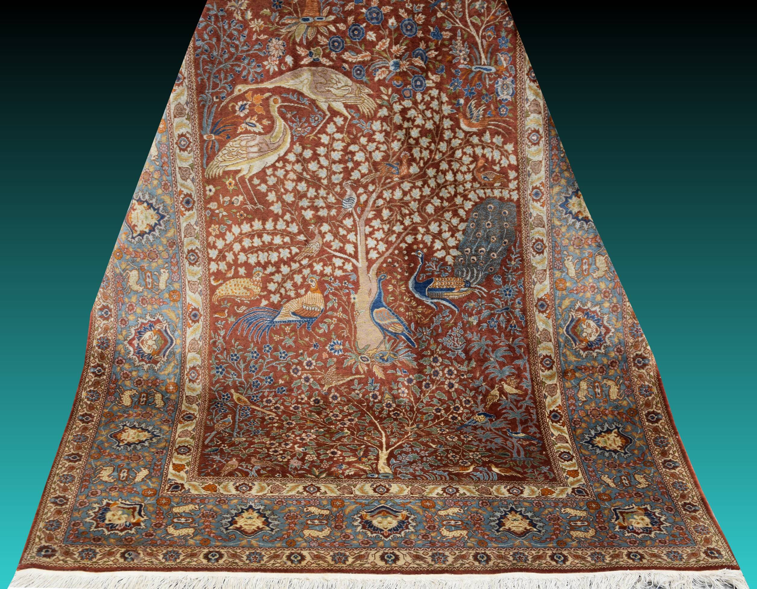 Persian rug "Tree of Life" with Birds – 137 x 240 cm - Handmade
