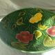 Plat en barbotine sarreguemines decor floral