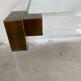Lucite and brass coffee table by Charles Hollis Jones