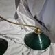 Opaline green white with brass billiard pool lamp 110-150 cm 3 shades