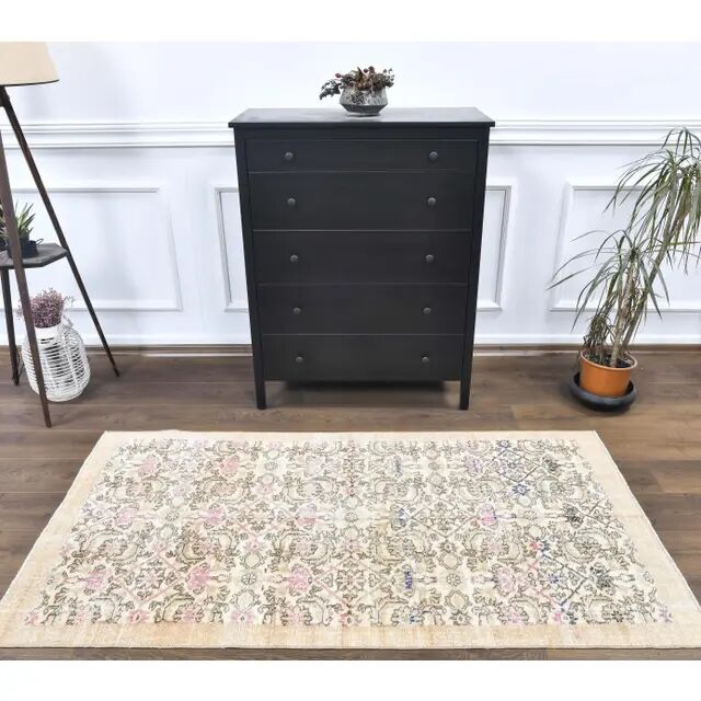 1970s Turkish handmade wool area rug 100x191