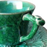 Tasses et soucoupes à café vintage en céramique de Gien, lot de 10