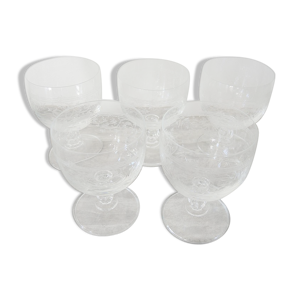 5 anciens verres à pied