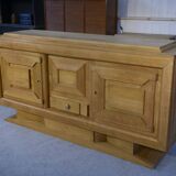 Brutalist Art Deco oak sideboard in the style of Charles Dudouyt / Gaston Poisson