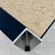 Italian design postmodern desk in metal and vintage 80s travertine top