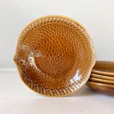 Set of 5 Sarreguemines fish soup plates
