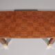 Harrison Van Horn wood and brass rectangle coffee table