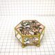 Brass box, glass and stained glass