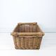 Panier Vintage Anse Rangement Mid Century Panier en osier tressé marron Travail manuel Hygge Skandi