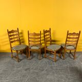 Set of 4 vintage oak dining chairs