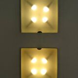 Vintage Italian Metal and Glass Sconces from Fontana Arte, 1960s, Set of 2