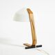 Original Space Age 1960s plywood table lamp with plastic shade by Temde