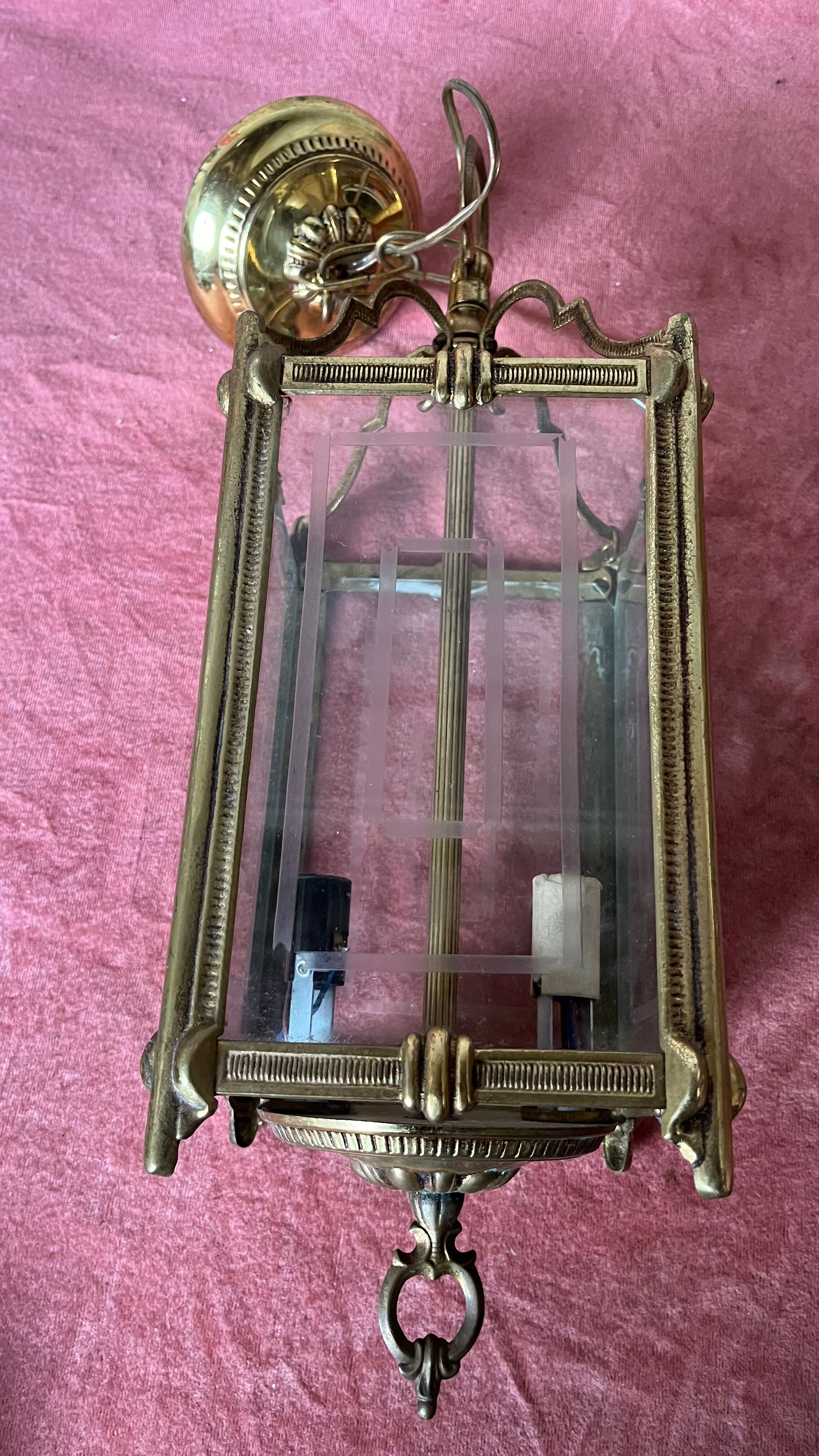 Pendant lamp 2 brass candles