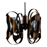 Brass and glass chandelier