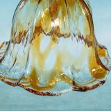 Suspension Murano ambre vintage Honsel, lampe en verre italienne
