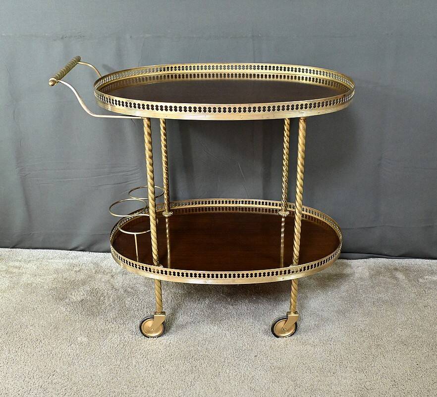 Brass Rolling Serving Cart - 1960