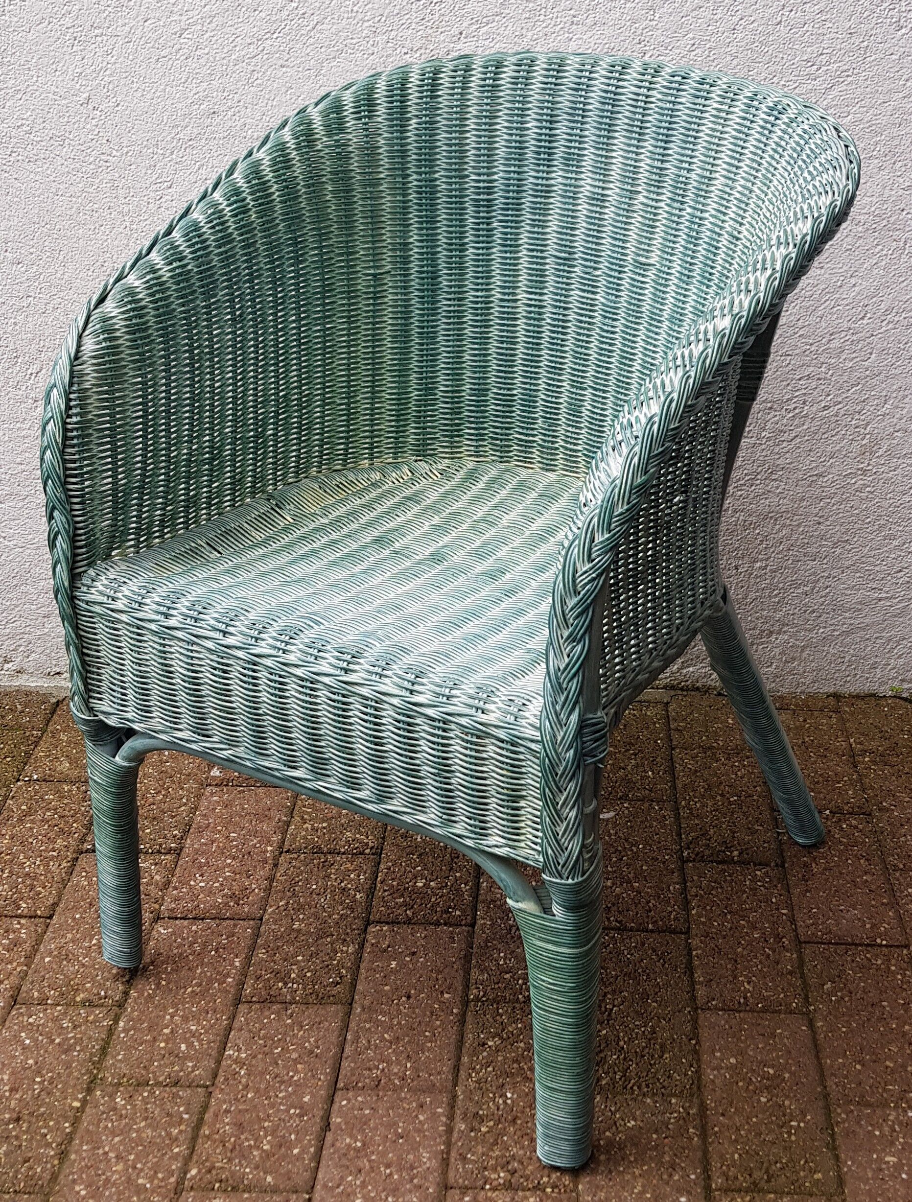Green rattan chair