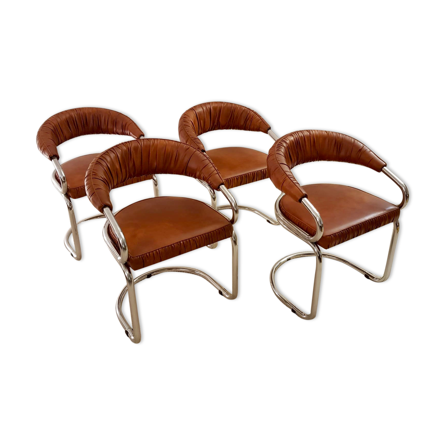 Set of 4 Giotto Stoppino chairs from the 1970s