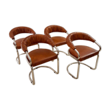 Set of 4 Giotto Stoppino chairs from the 1970s