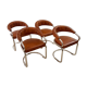 Ensemble de 4 chaises Giotto Stoppino des années 1970