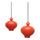 Mid-century Swedish space-age glass pendant lamp by Hans-Agne Jakobsson for Staff and Holmegaard, 1960s.