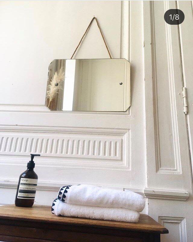 Barbier style mirror to hang - 45x30cm