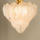 Novaresi Murano glass frosted leaves chandelier, Italy 1970s