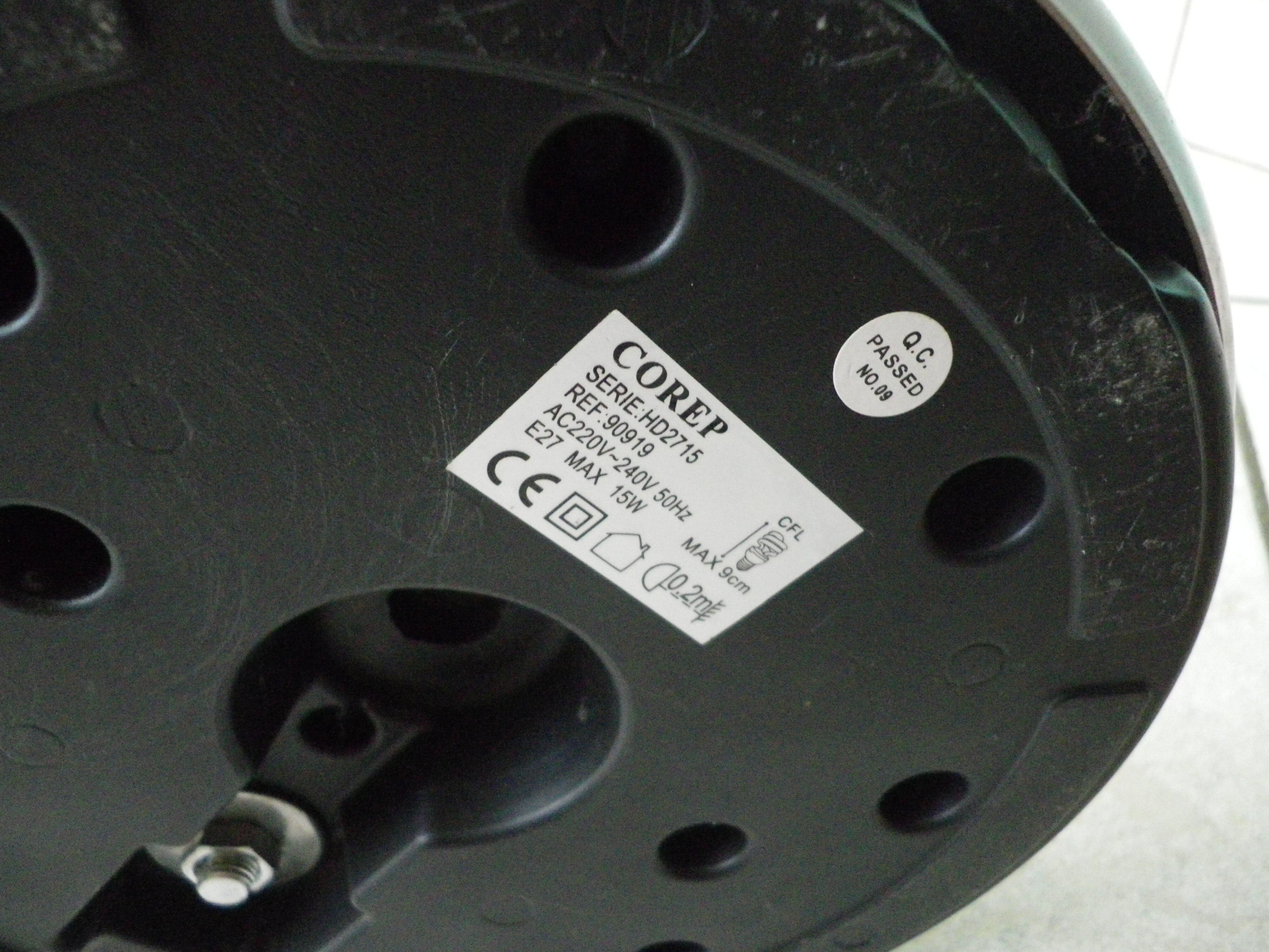 FLOOR lamp design COREP, lacquered steel taupe color, reclining