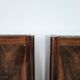 Pair of 1930s Art Deco bedside tables in walnut burl with marble top