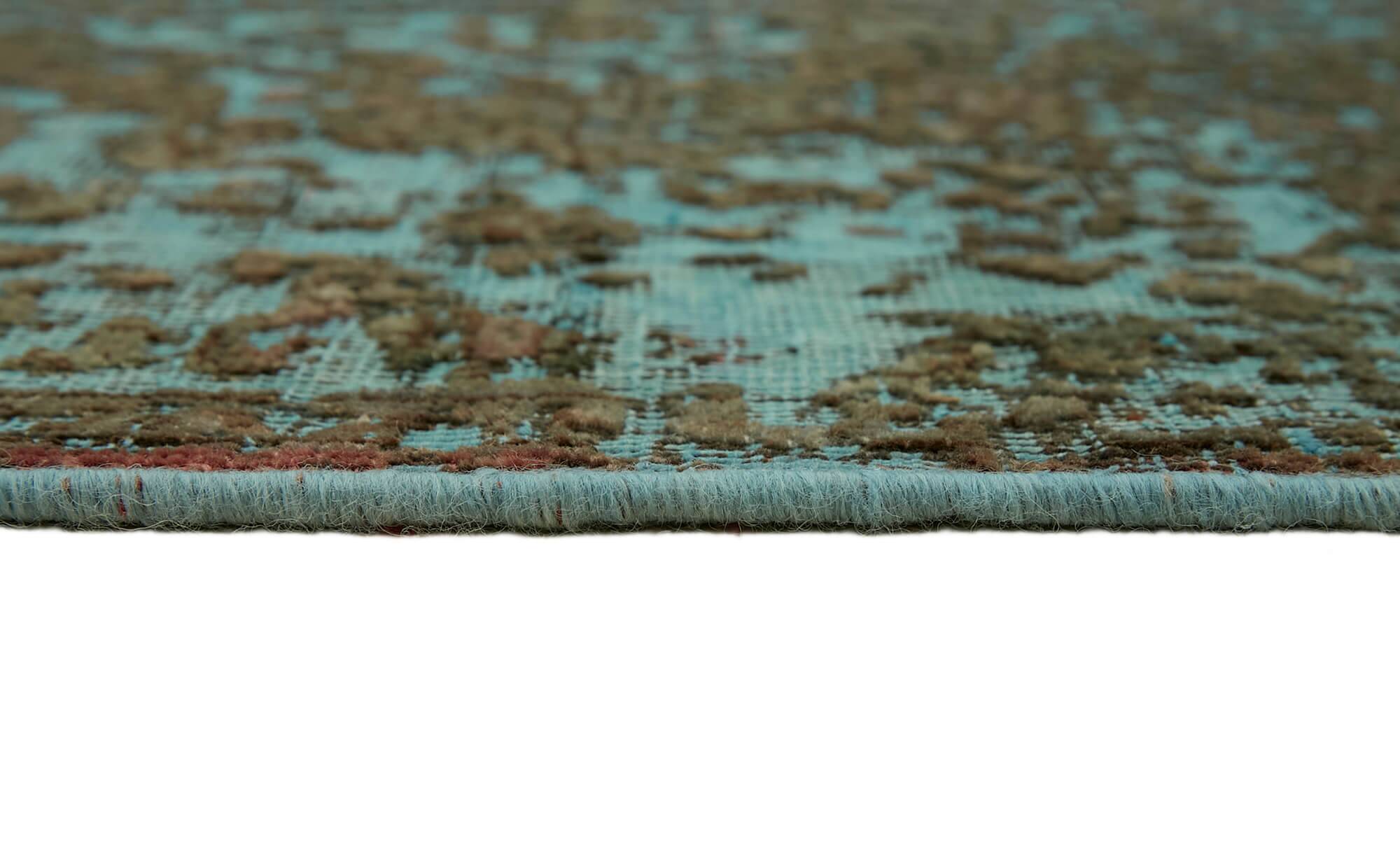 Handmade Oriental Decorative 1980s 243 cm x 350 cm Turquoise Wool Carpet