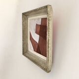 Vintage frame revisited into a modern and textured painting