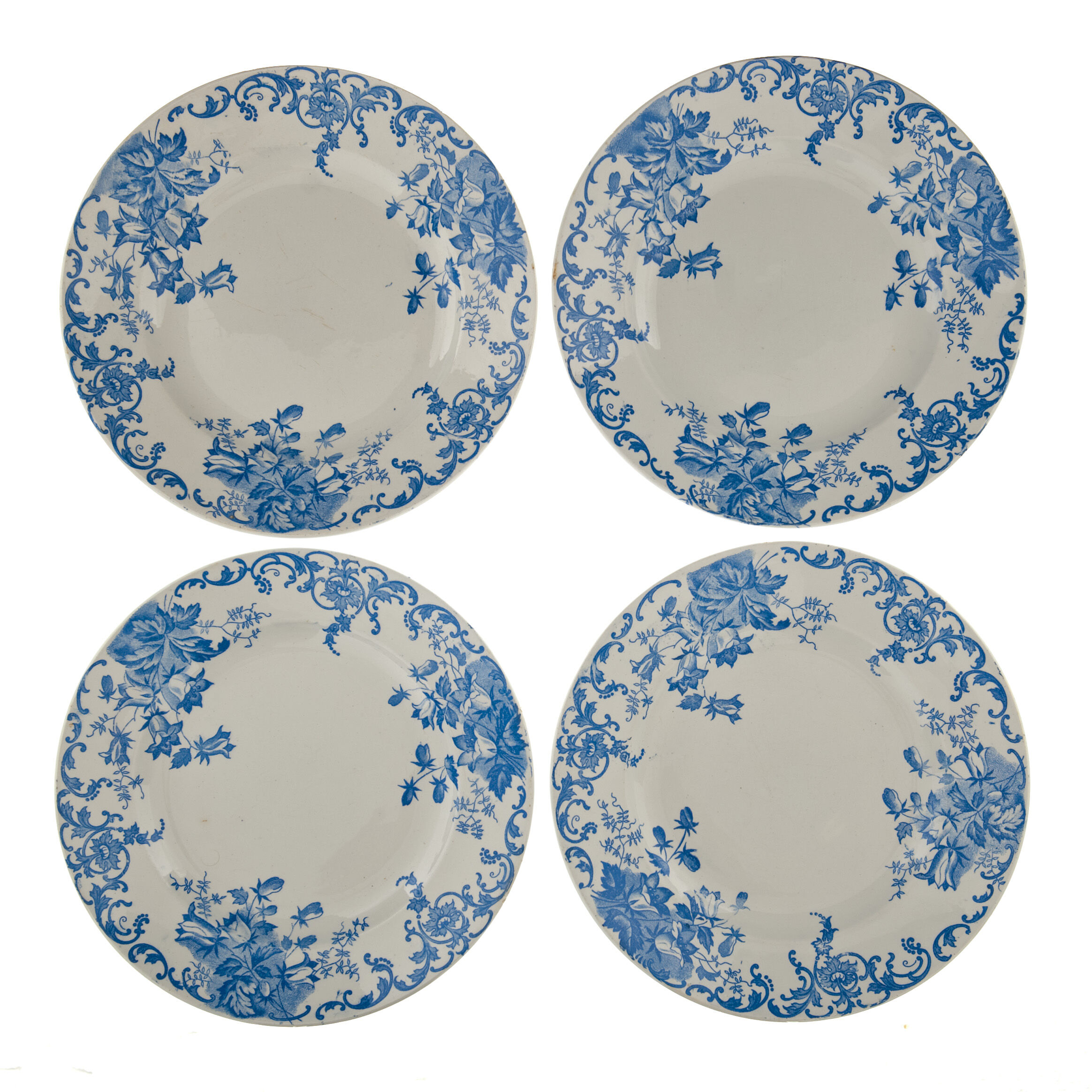 4 Flat plates old France earthenware