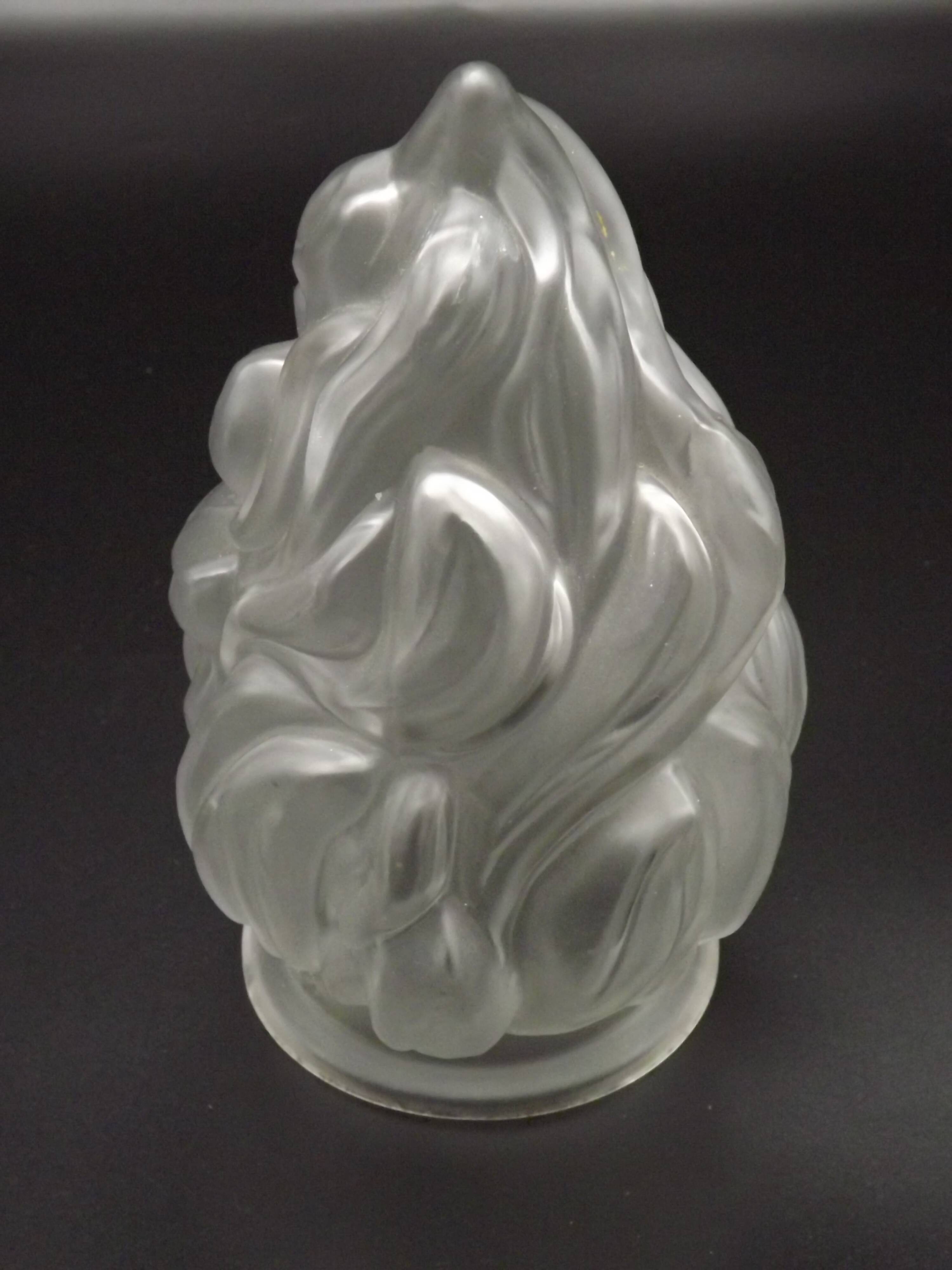 French Art Deco Opaque Glass Flame Shade • Vintage Lamp Shade Replacement