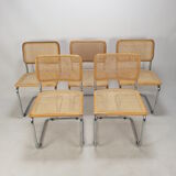 Set of 5 vintage Cesca chairs by Marcel Breuer