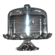 Antique cheese dome on a diamond moulded crystal stand, 1920, marked registered.
