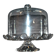 Antique cheese dome on a diamond moulded crystal stand, 1920, marked registered.