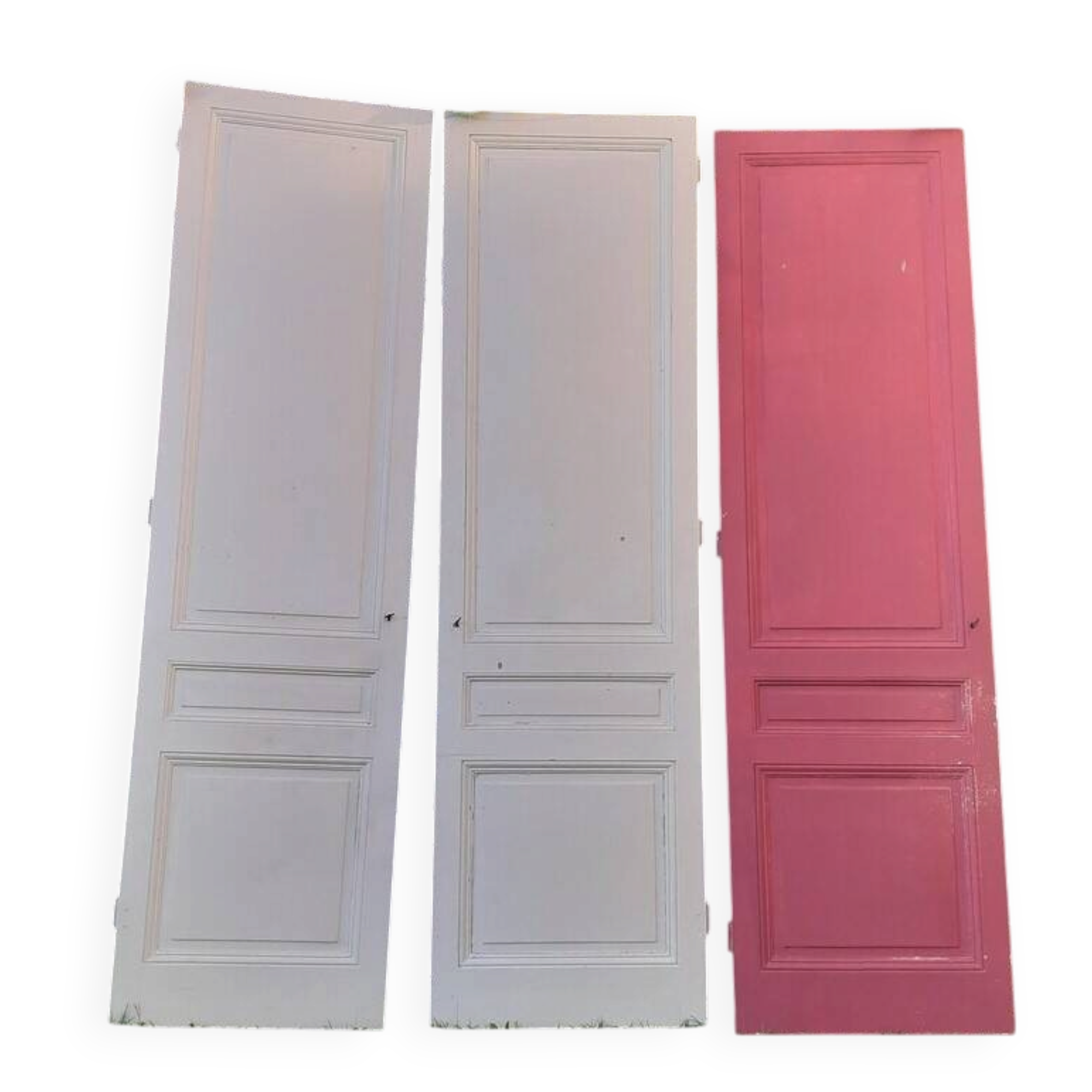 3 large old Haussmann-style wardrobe doors 19th century H260cm