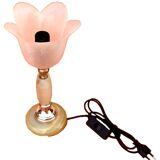 Tulip lamp made of onyx and brass.