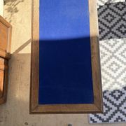 Bureau ancien style Louis XVI - plateau en feutrine bleue