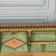 Italian floor patina green 1900 wood turns polychromy