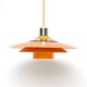 Vintage Danish lamp in orange, 1980's
